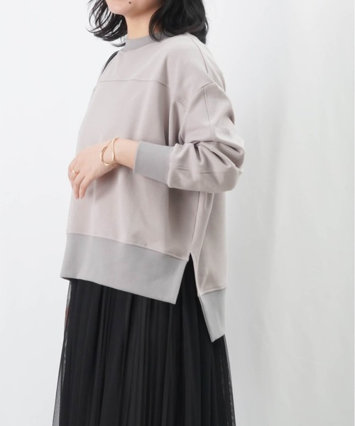 LUCA/LADY LUCK LUCA(ルカ/レディラックルカ)の「LC/LLL ワイド切替プルオーバー / サイドスリットデザインカットソー(Tシャツ/カットソー・レディース・ブラック/グレー/ボルドー/モカ・FREE)」の5枚目の写真