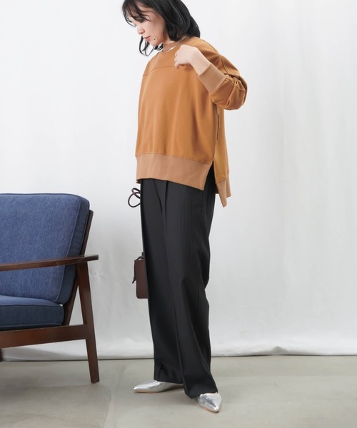 LUCA/LADY LUCK LUCA(ルカ/レディラックルカ)の「LC/LLL ワイド切替プルオーバー / サイドスリットデザインカットソー(Tシャツ/カットソー・レディース・ブラック/グレー/ボルドー/モカ・FREE)」の19枚目の写真
