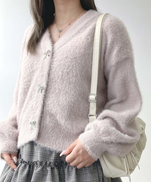 ❤️さえら★アキアカネ★エレガント★バラモチーフ付★フリル遣いの美しいカーディガン ❤️さえら☆アキアカネ☆エレガント☆バラモチーフ付☆フリル遣いの