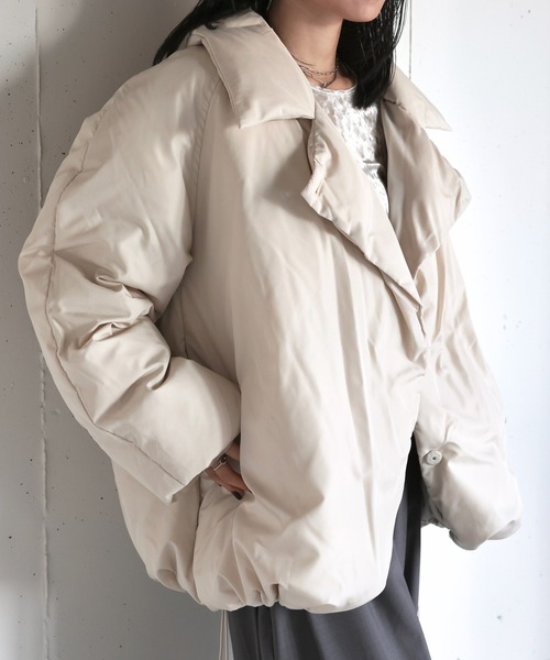 セール】オリジナルコクーンミドルダウンコート / スタンドカラー 襟