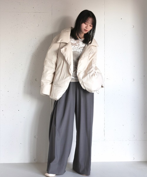 セール】オリジナルコクーンミドルダウンコート / スタンドカラー 襟