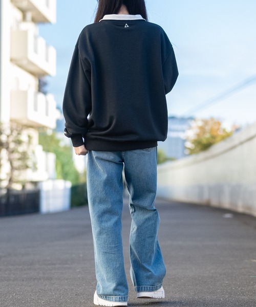 GERRY(ジェリー)の「【ag】〔GERRY/ジェリー〕ワンポイントピス ロゴ刺繍ハーフジップ(スウェット・メンズ・アッシュグレー/ブルー/アイボリー/ダークグレー・MEDIUM/LARGE/X-LARGE)」の7枚目の写真