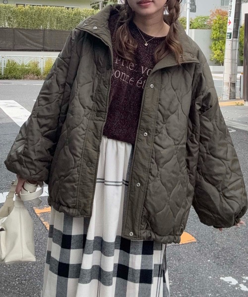 セール】◇スタンドカラー ドロスト付き ミドル丈 リバーシブル