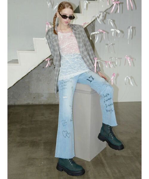 EVRIS（エヴリス）の「リボンキャミレースチュニック（キャミソール・レディース・ホワイト/ブラック・FREE）」の19枚目の写真