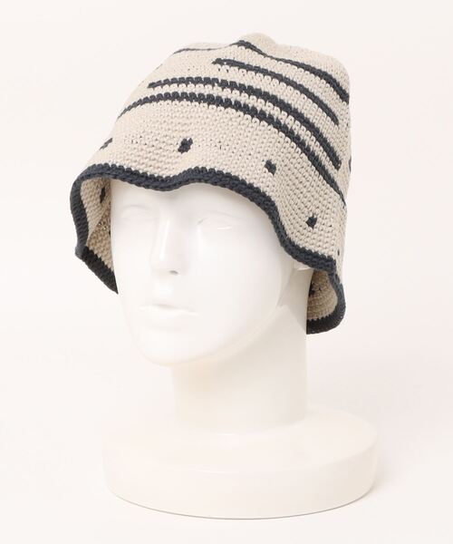 yield(イールド)の「【Basiquenti】Crochet Bucket Hat(クロシェバケットハット)BCA-K31892(ハット・メンズ・ブラック/ベージュ/コーラル・FREE)」の7枚目の写真