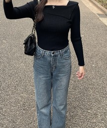 オフショル 風 ボトム ニット シャツ