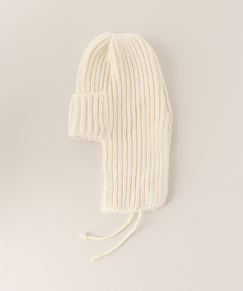Stuart Austin(ステュアートオースティン)の「【STUART AUSTIN/スチュアート オースティン】 001rib Fright cap w earfla(ニットキャップ/ビーニー・レディース・ホワイト/ライトグレー・FREE)」の2枚目の写真