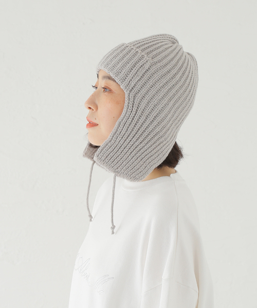 Stuart Austin(ステュアートオースティン)の「【STUART AUSTIN/スチュアート オースティン】 001rib Fright cap w earfla(ニットキャップ/ビーニー・レディース・ホワイト/ライトグレー・FREE)」の13枚目の写真