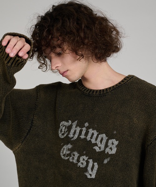 kutir(クティール)の「VINTAGE LIKE DESIGN KNIT/ヴィンテージライクデザインニット(ニット/セーター・メンズ・ブラウン/ブラック/ネイビー/レッド・LARGE/MEDIUM)」の1枚目の写真