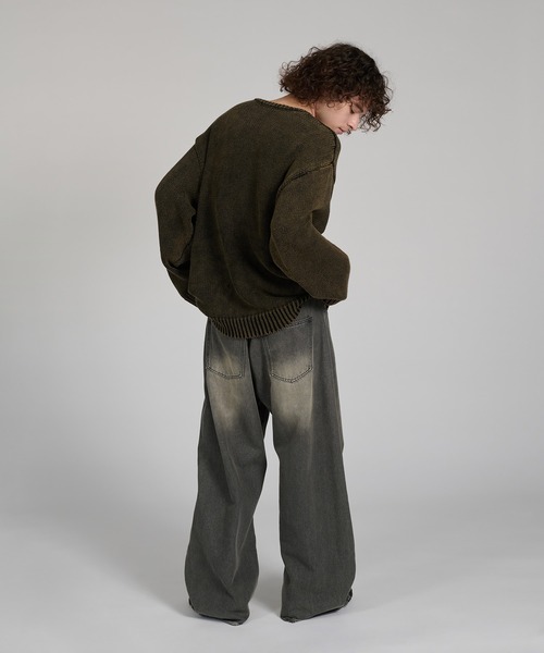 kutir(クティール)の「VINTAGE LIKE DESIGN KNIT/ヴィンテージライクデザインニット(ニット/セーター・メンズ・ブラウン/ブラック/ネイビー/レッド・LARGE/MEDIUM)」の9枚目の写真