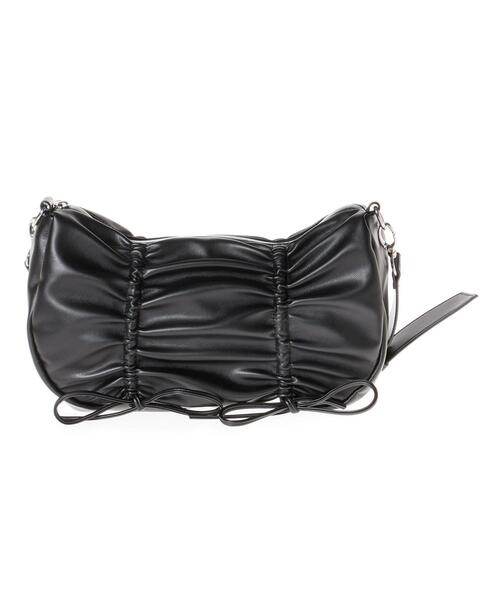 INGNI(イング)の「リボンギャザーショルダーバッグ(ハンドバッグ・レディース・アイボリー/ブラック/シルバー・ONE SIZE)」の4枚目の写真