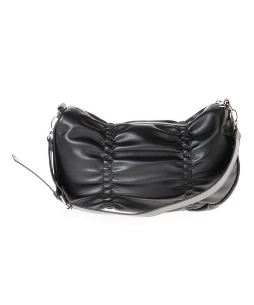 INGNI(イング)の「リボンギャザーショルダーバッグ(ハンドバッグ・レディース・アイボリー/ブラック/シルバー・ONE SIZE)」の6枚目の写真