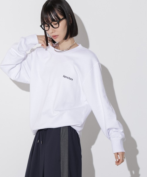 Apo(s)ture(アポスチャー)の「Apo(s)tureロゴクルーネックスウェット(スウェット・メンズ・ホワイト/ブラック/グレー・S/M/L/XL)」の5枚目の写真