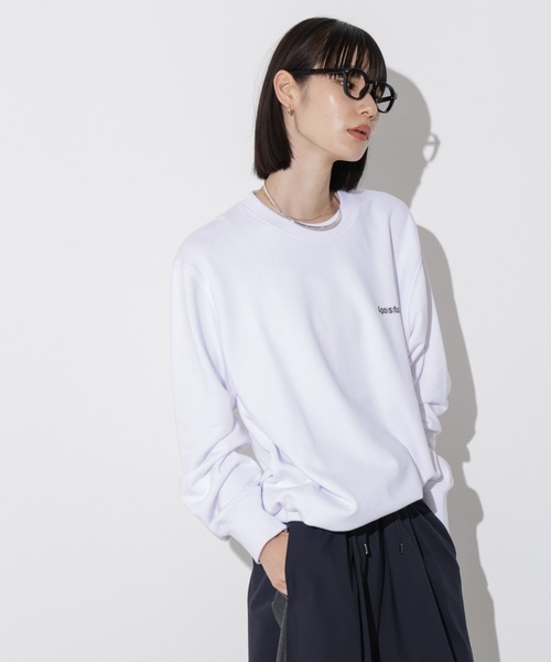 Apo(s)ture(アポスチャー)の「Apo(s)tureロゴクルーネックスウェット(スウェット・メンズ・ホワイト/ブラック/グレー・S/M/L/XL)」の6枚目の写真