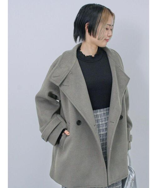 Samansa Mos2 blue(サマンサモスモスブルー)の「リブフリル衿ニットソー(Tシャツ/カットソー・レディース・ブラック/サックスブルー/オフホワイト・F)」の15枚目の写真