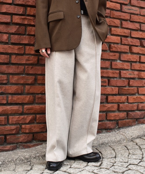 ジャージメルトンワイドスラックス【セットアップ対応】（スラックス