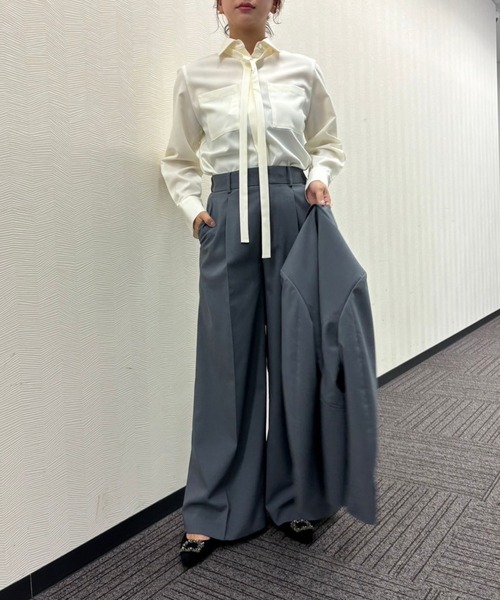 ウォシャブルボウタイ付きシャツ【CLEAN MOTION】（シャツ
