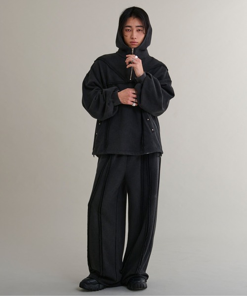 Ellno Loset（エルノロゼット）の「オーバーダイアノラックフーディ/SETUP対応（パーカー・メンズ・ブラック・MEDIUM/SMALL/LARGE）」の14枚目の写真