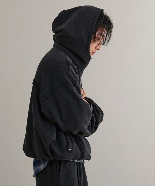 Ellno Loset（エルノロゼット）の「オーバーダイアノラックフーディ/SETUP対応（パーカー・メンズ・ブラック・MEDIUM/SMALL/LARGE）」の21枚目の写真