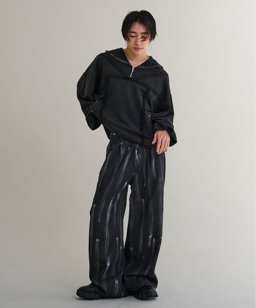 Ellno Loset（エルノロゼット）の「オーバーダイアノラックフーディ/SETUP対応（パーカー・メンズ・ブラック・MEDIUM/SMALL/LARGE）」の9枚目の写真