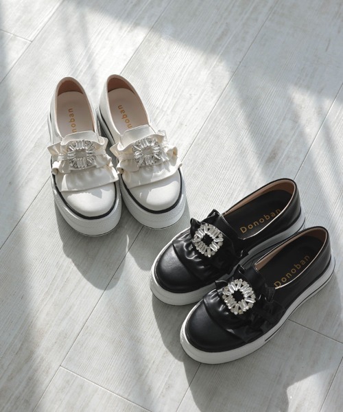 DONOBAN(ドノバン)の「ビジュープラットフォームスニーカー(スニーカー・レディース・ブラック/ホワイト・35/39/38/37/36)」の4枚目の写真