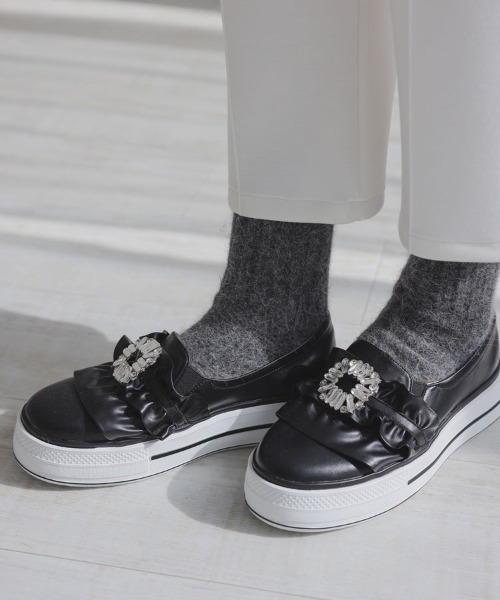 DONOBAN(ドノバン)の「ビジュープラットフォームスニーカー(スニーカー・レディース・ブラック/ホワイト・35/39/38/37/36)」の18枚目の写真