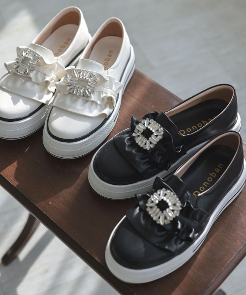 DONOBAN(ドノバン)の「ビジュープラットフォームスニーカー(スニーカー・レディース・ブラック/ホワイト・35/39/38/37/36)」の15枚目の写真