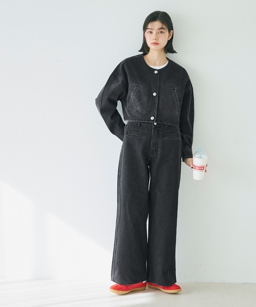 coca（coca）（コカ）の「【WEB限定セール】ワイドデニムパンツ（デニムパンツ・レディース・ブラック/ブルー・S/L/M）」の3枚目の写真