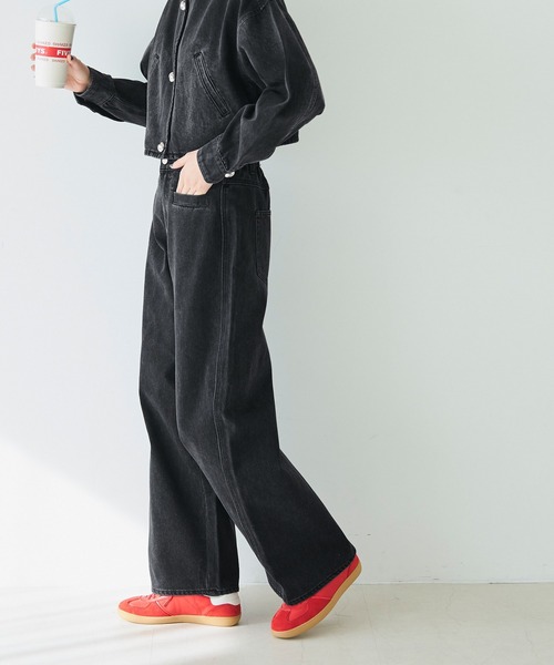 coca（coca）（コカ）の「【WEB限定セール】ワイドデニムパンツ（デニムパンツ・レディース・ブラック/ブルー・S/L/M）」の4枚目の写真