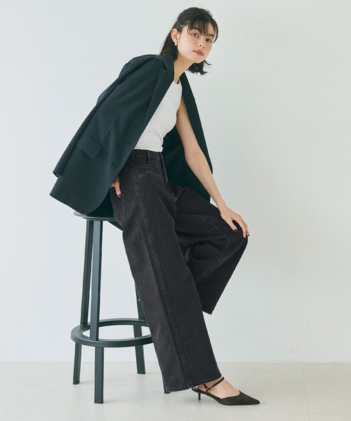coca（coca）（コカ）の「【WEB限定セール】ワイドデニムパンツ（デニムパンツ・レディース・ブラック/ブルー・S/L/M）」の8枚目の写真