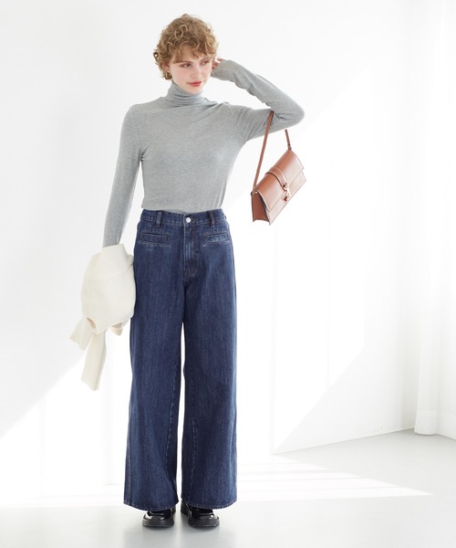 coca（coca）（コカ）の「【WEB限定セール】ワイドデニムパンツ（デニムパンツ・レディース・ブラック/ブルー・S/L/M）」の20枚目の写真