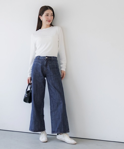 coca（coca）（コカ）の「【WEB限定セール】ワイドデニムパンツ（デニムパンツ・レディース・ブラック/ブルー・S/L/M）」の9枚目の写真