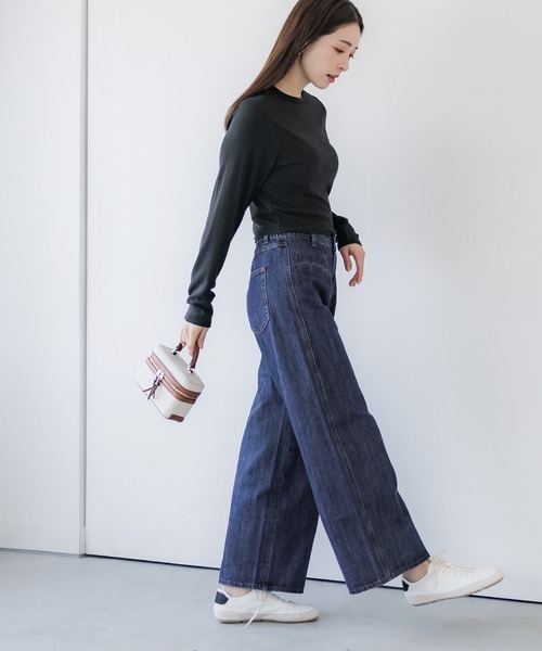 coca（coca）（コカ）の「【WEB限定セール】ワイドデニムパンツ（デニムパンツ・レディース・ブラック/ブルー・S/L/M）」の10枚目の写真
