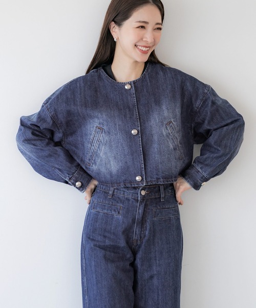 coca（coca）（コカ）の「【WEB限定セール】ワイドデニムパンツ（デニムパンツ・レディース・ブラック/ブルー・S/L/M）」の12枚目の写真