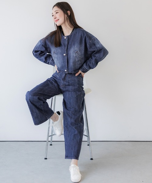 coca（coca）（コカ）の「【WEB限定セール】ワイドデニムパンツ（デニムパンツ・レディース・ブラック/ブルー・S/L/M）」の14枚目の写真