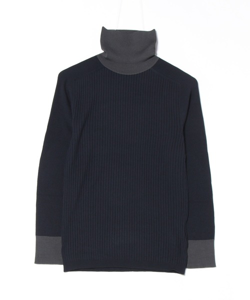 INED(イネド)の「ホールガーメント 配色リブタートルニット《Cuoo》(ニット/セーター・レディース・アイボリー/グレー系その他/ネイビー・7号/9号/11号)」の14枚目の写真