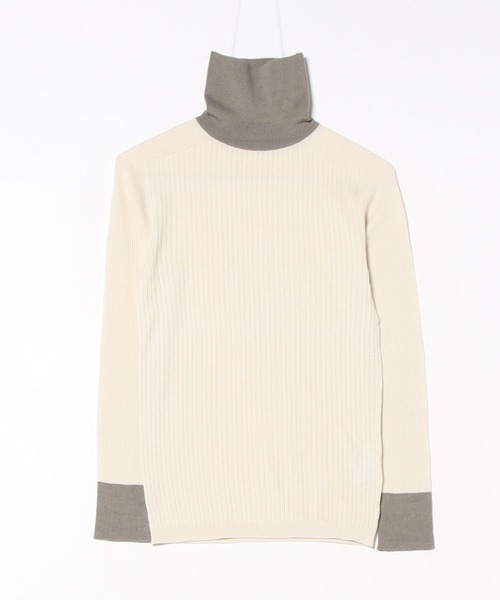 INED(イネド)の「ホールガーメント 配色リブタートルニット《Cuoo》(ニット/セーター・レディース・アイボリー/グレー系その他/ネイビー・7号/9号/11号)」の12枚目の写真