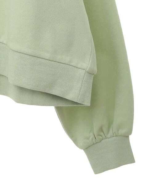 Green Parks(グリーンパークス)の「ショート丈ラメ裏毛ボートネックプルオーバー(スウェット・レディース・アイボリー/グリーン/グレー/イエロー/オレンジ・FREE)」の7枚目の写真