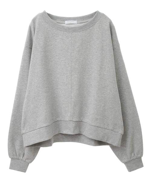 Green Parks(グリーンパークス)の「ショート丈ラメ裏毛ボートネックプルオーバー(スウェット・レディース・アイボリー/グリーン/グレー/イエロー/オレンジ・FREE)」の12枚目の写真