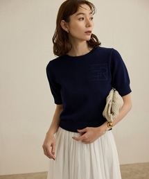 ROPE' | 【洗える】クルーネックミドルゲージ5分袖ニット【オーガニックコットン】/セットイン対応(ニット/セーター)