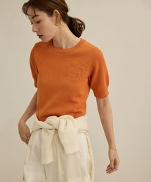 ROPE' | 【洗える】クルーネックミドルゲージ5分袖ニット【オーガニックコットン】/セットイン対応(ニット/セーター)