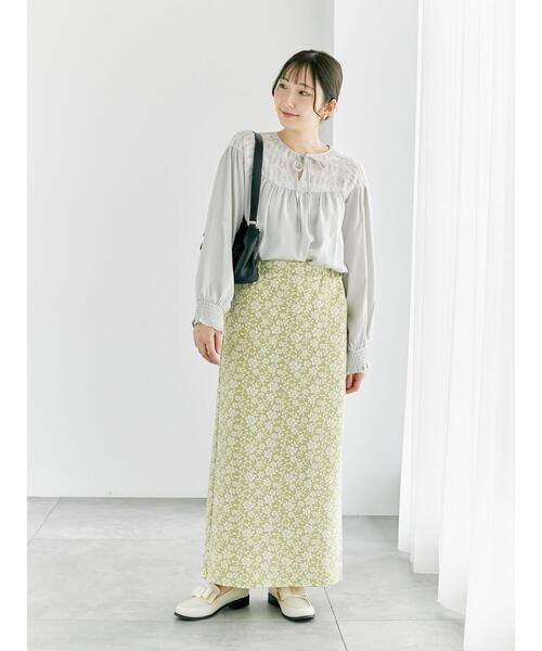 Te chichi TERRASSE(テチチテラス)の「フリンジチュール切替ブラウス(シャツ/ブラウス・レディース・ブラック/グレー/オフホワイト・F)」の9枚目の写真