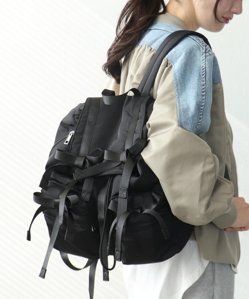 Casselini(キャセリーニ)の「【Casselini】リボンバックパック @(バックパック/リュック・レディース・ブラック/カーキ/ブルー・FREE)」の20枚目の写真