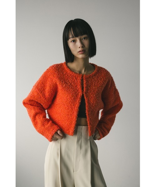 A17463 極美品 Sov. スパングルC/Nテープヤーンニットカーディガン WEB限定】SHIPS any:〈手洗い可能〉ヤク ケーブル クルーネック