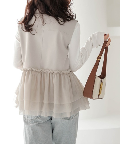 AMELY（エミリー）の「チュールドッキング テーラージレ（ベスト・レディース・ブラウン/ブラック/ベージュ・フリー）」の10枚目の写真