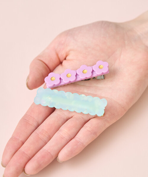 BIRTHDAY BAR(バースデイバー)の「KIDS HAIR PIN フラワーともくもく(ヘアピン・レディース・パープル/ホワイト・0)」の6枚目の写真