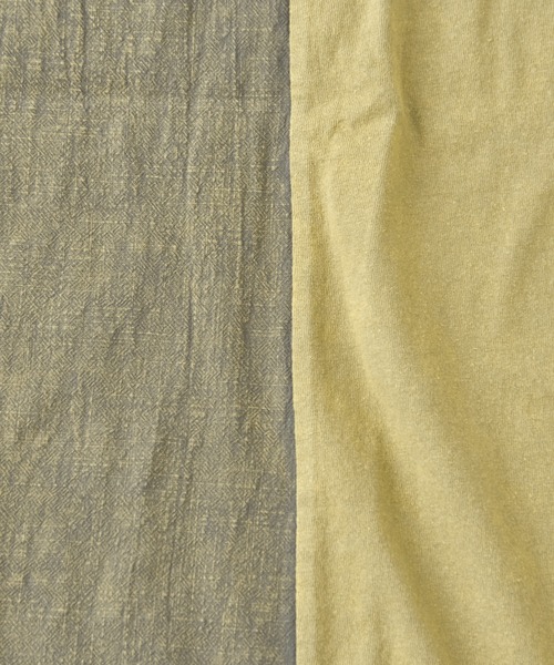 CUBE SUGAR（キューブシュガー）の「パウダー加工異素材切替裾ドロストプルオーバー（Tシャツ/カットソー・レディース・マルチ/スミクロ/サックスブルー/カーキ/レッド・M）」の12枚目の写真