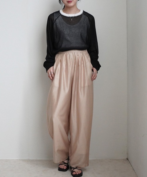 SELECT LEVERY(セレクトリベリー)の「配色カラーシアーニット(ニット/セーター・レディース・ブラック/ベージュ/オフホワイト/パープル・MEDIUM/LARGE)」の19枚目の写真