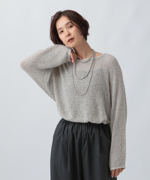 セール】5ゲージメッシュドルマンプルオーバー 243143（ニット