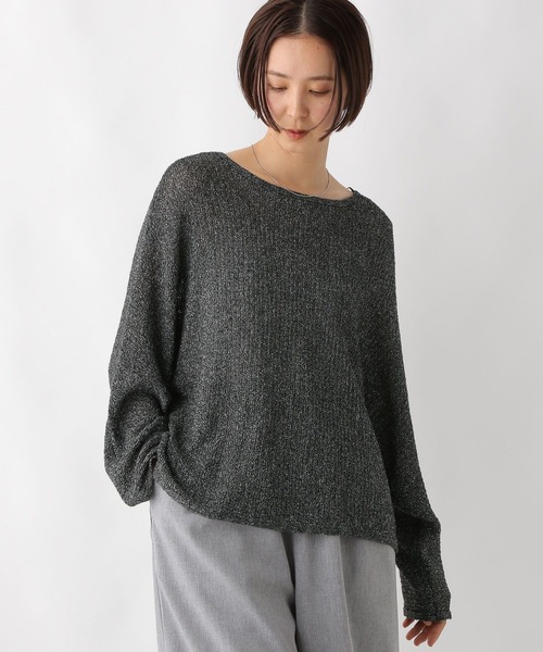 LEPSIM（レプシィム）の「5ゲージメッシュドルマンプルオーバー　243143（ニット/セーター・レディース・ブラック/グレイッシュベージュ/コーラル/ブルーパープル/ホワイト×ブラック/ピンク・FREE）」の17枚目の写真